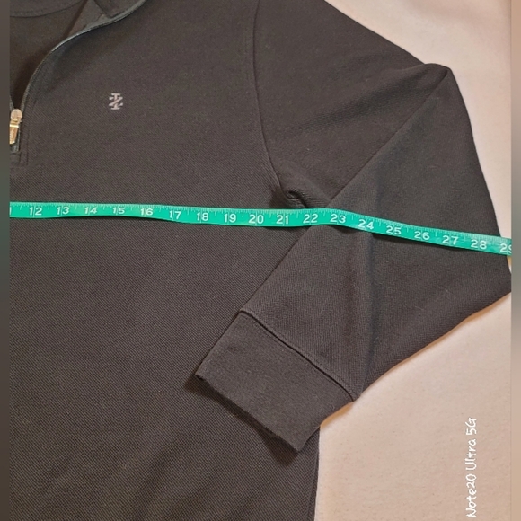0785. EUC ~ IZOD ~ Black ~ Medium ~ 3/4 Zipper ~ Pullover ~ 61% Cotton for Comfy - Picture 9 of 11